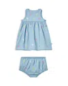 Stella Mccartney Ice Cream Embroidered Dress And Bloomers Set In Blue