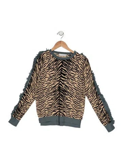 Pre-owned Stella Mccartney Kids' Girls Knit Patterned Sweater In Neutrals