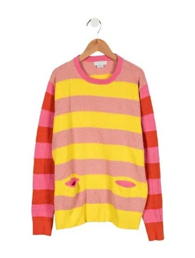 Pre-owned Stella Mccartney Kids' Girls' Knit Striped Sweater In Pink/yellow