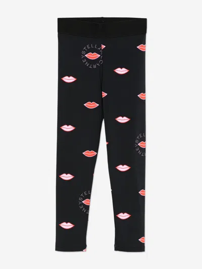 Stella Mccartney Babies'  Girls Lips Aop Leggings In Black