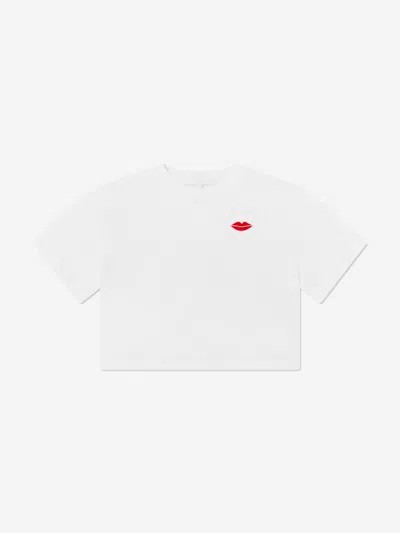 Stella Mccartney Babies'  Girls Lips Logo T-shirt In White