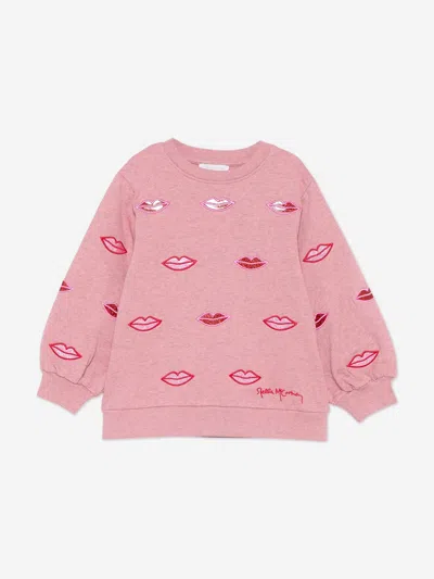 Stella Mccartney Kids'  Girls Lips Sweatshirt In Pink