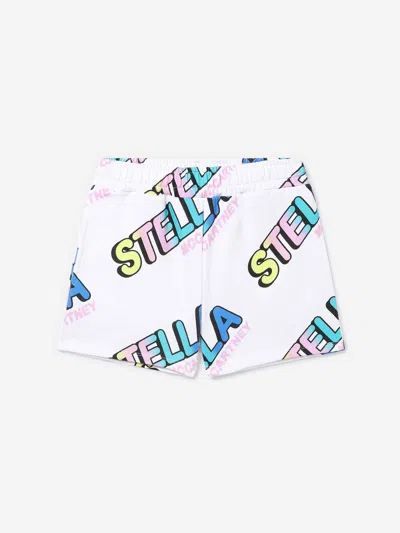 Stella Mccartney Kids' Stella Logo Cropped Hoodie In White Multicolour