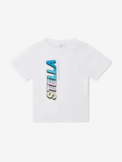 Stella Mccartney Kids' Girls Logo Sports T-shirt In White