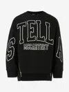 Stella Mccartney Black Sweatshirt For Girl With White Logo In Black