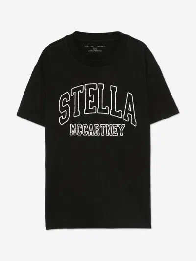 Stella Mccartney Babies'  Girls Logo T-shirt In Black