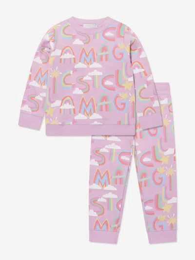 Stella Mccartney Kids' Girls Logo Tracksuit In Pink