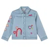 Stella Mccartney Cotton Denim Jacket W/ Patches In Blue