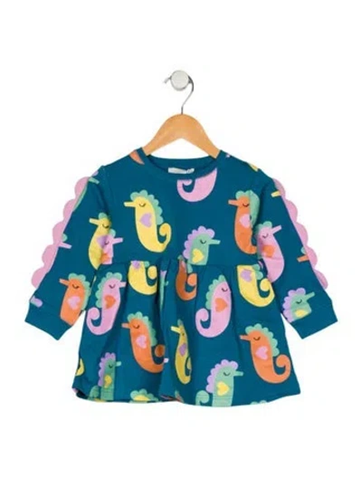 Pre-owned Stella Mccartney Babies' Girls' Long Sleeve Dress W/tags In Blue