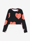 Stella Mccartney Girls Long Sleeve Love Aop Top In Black