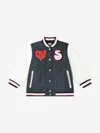 Stella Mccartney Love Heart Varsity Jacket In Black