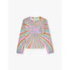 Stella Mccartney Logo-print Long-sleeved Mesh Top 4-14 Years Multicolor/multicolo In Multicolor/multicolo