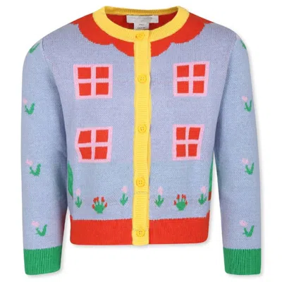 STELLA MCCARTNEY STELLA MCCARTNEY GIRLS MULTICOLOR ROUND NECK KNIT SWEATER