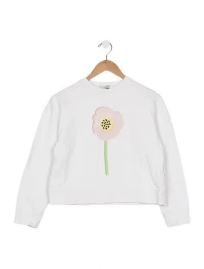 Pre-owned Stella Mccartney Kids' Girls Pattern Printed Crewneck Sweatshirt In White