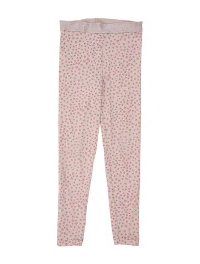 Pre-owned Stella Mccartney Kids' Girls Pattern Printed Glitter Embellished Leggings In Pink