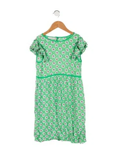 Pre-owned Stella Mccartney Kids' Girls Printed Casual Dress In Green