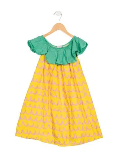 Pre-owned Stella Mccartney Kids' Girls' Printed Dress In Yellow