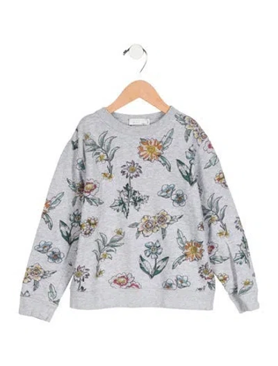 Pre-owned Stella Mccartney Kids' Girls' Printed Long Sleeve Sweatshirt In Grey