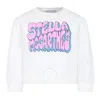 Stella Mccartney Girls Round Neck Cotton Sweatshirt In White