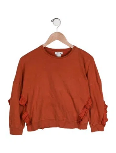 Pre-owned Stella Mccartney Kids' Girls' Ruffle Sweatshirt In Orange
