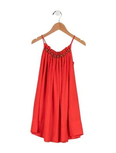 Pre-owned Stella Mccartney Babies' Girls Sleeveless Dress In Orange