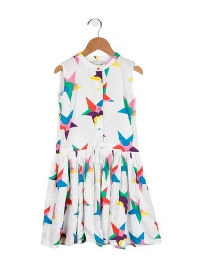 Pre-owned Stella Mccartney Babies' Girls Sleeveless Star Printed Dress In White