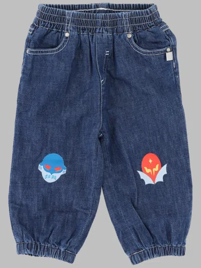 Stella Mccartney Character-embroidered Cotton Joggers In Blue