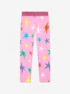 Stella Mccartney Girl's Glitter Multicolor Star-print Leggings In Pink