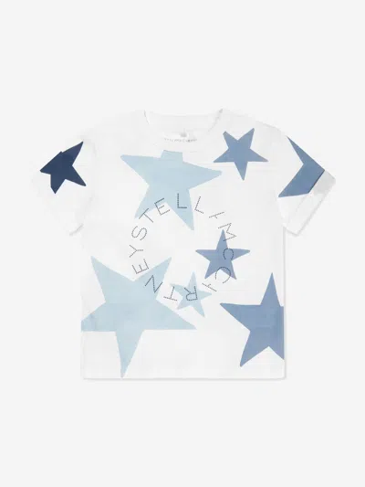 Stella Mccartney Kids' Star Print Circular Logo T-shirt In Multicoloured