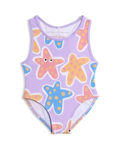 Stella Mccartney Girls' Starfish Print Swimsuit - Baby In Orange