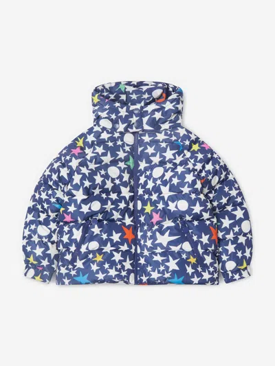 Stella Mccartney Kids'  Girls Stars Puffer Jacket In Blue
