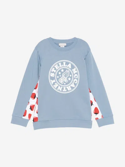 Stella Mccartney Kids'  Girls Strawberry Logo Sweatshirt In Blue
