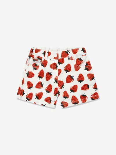 Stella Mccartney Kids'  Girls Strawberry Shorts In Ivory