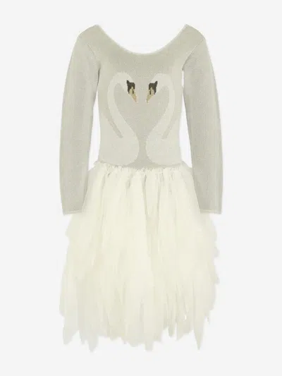Stella Mccartney Babies'  Girls Swan Dress In Multi