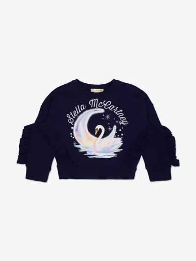 Stella Mccartney Kids'  Girls Swan Sweatshirt In Black