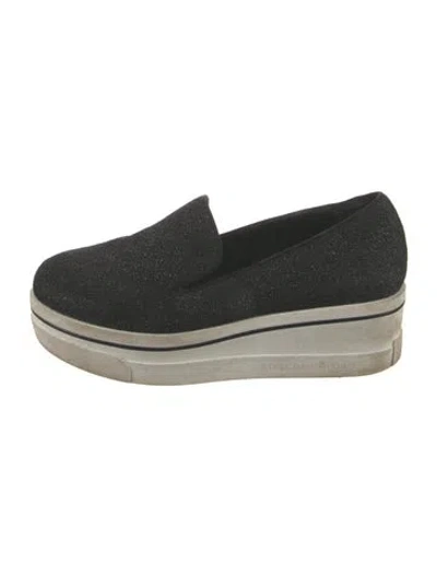 Pre-owned Stella Mccartney Glitter Accents Loafers In Black
