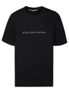 STELLA MCCARTNEY GLITTER LOGO BLACK T-SHIRT