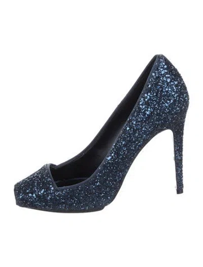 Pre-owned Stella Mccartney Glitter Patterned Pumps In Blue