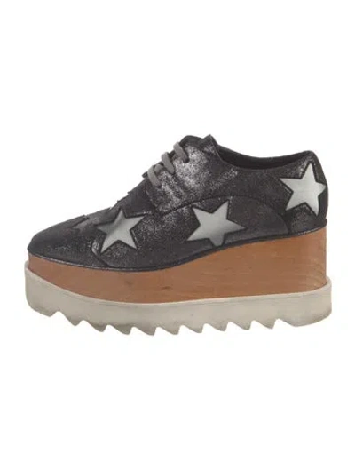 Pre-owned Stella Mccartney Glitter Printed Sneakers In Gray