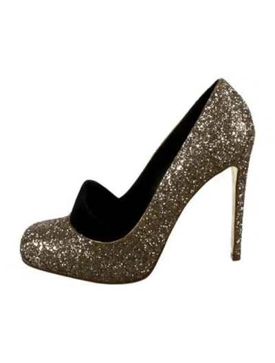 Pre-owned Stella Mccartney Glitter Pumps In Gold