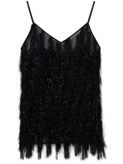 STELLA MCCARTNEY GLITTER-TASSEL V-NECK TANK TOP