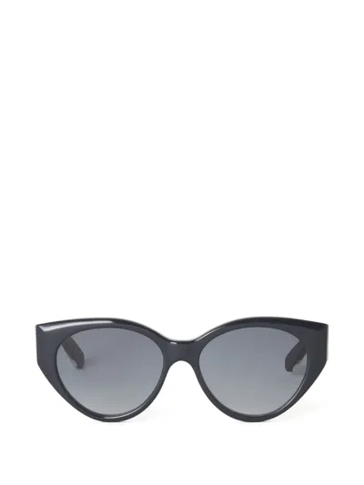 Stella Mccartney Glitter-detail Cat-eye Frame Sunglasses In Blau