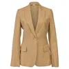 Stella Mccartney Glittered Single-breasted Blazer In Brown Wool In Brown