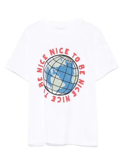 Stella Mccartney Kids' Globe-print Cotton T-shirt In White
