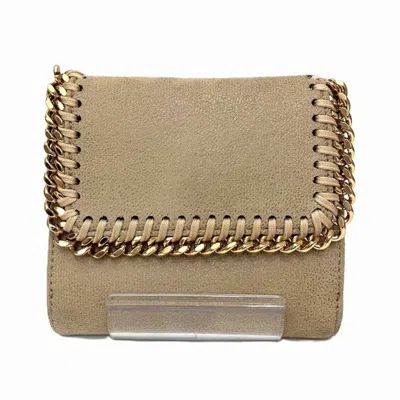 Pre-owned Stella Mccartney Gold Beige Faux Leather Wallet (bi-fold) ()