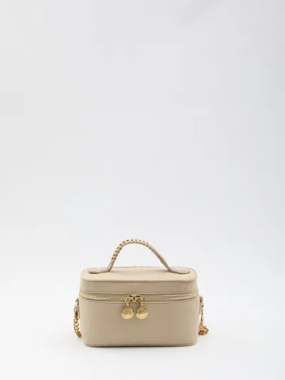 Stella Mccartney Gold Chain Falabella Cosmetic Case In Neutral