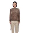 Stella Mccartney Gold Embellished Crew Neck Sweater In Brown