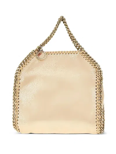 Stella Mccartney Gold Polyester Shoulder Bag In Neutral