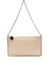 Stella Mccartney Chain Strap Metallic Clutch Bag In Neutral