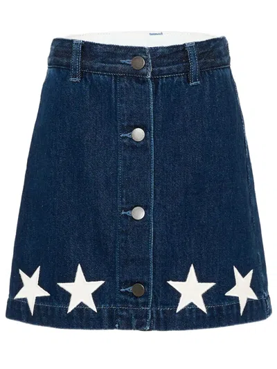 Stella Mccartney Kids' Gonna In Denim Con Stelle In Blue